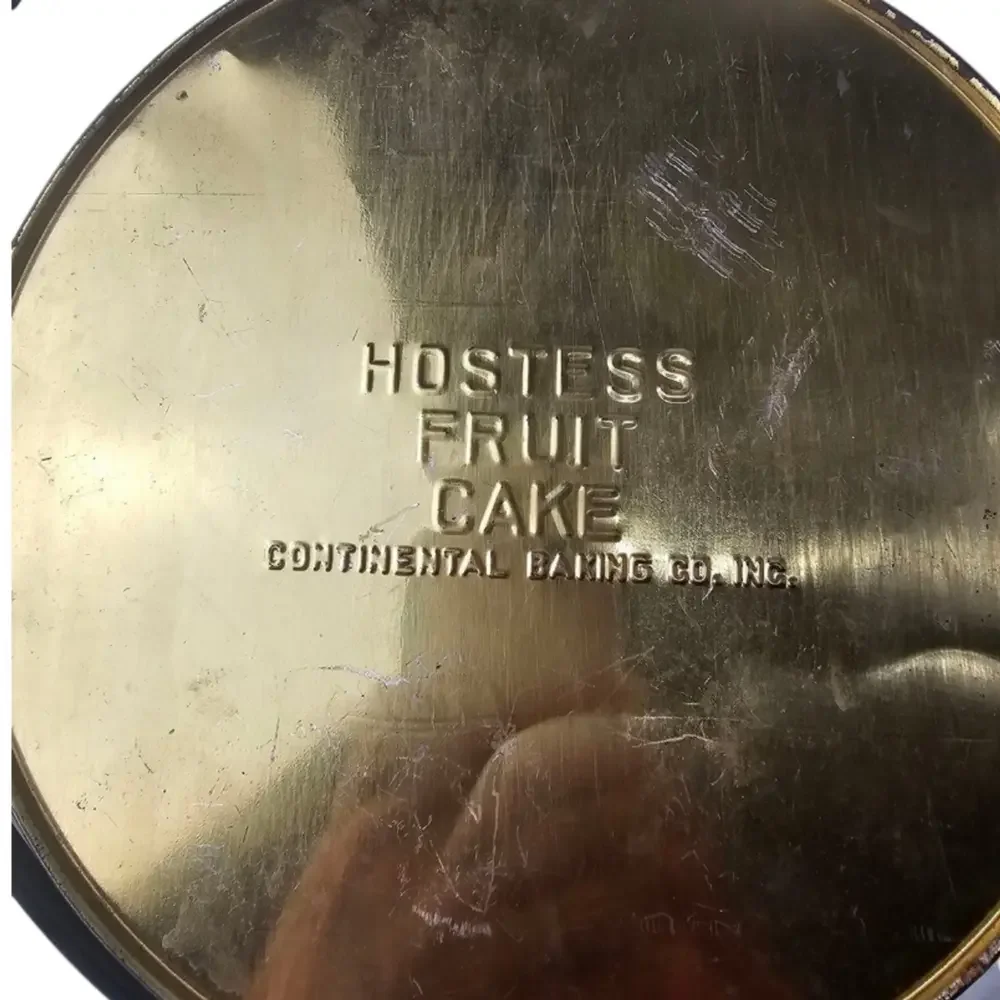 Vintage Hostess Fruit Cake Metal Tin 8